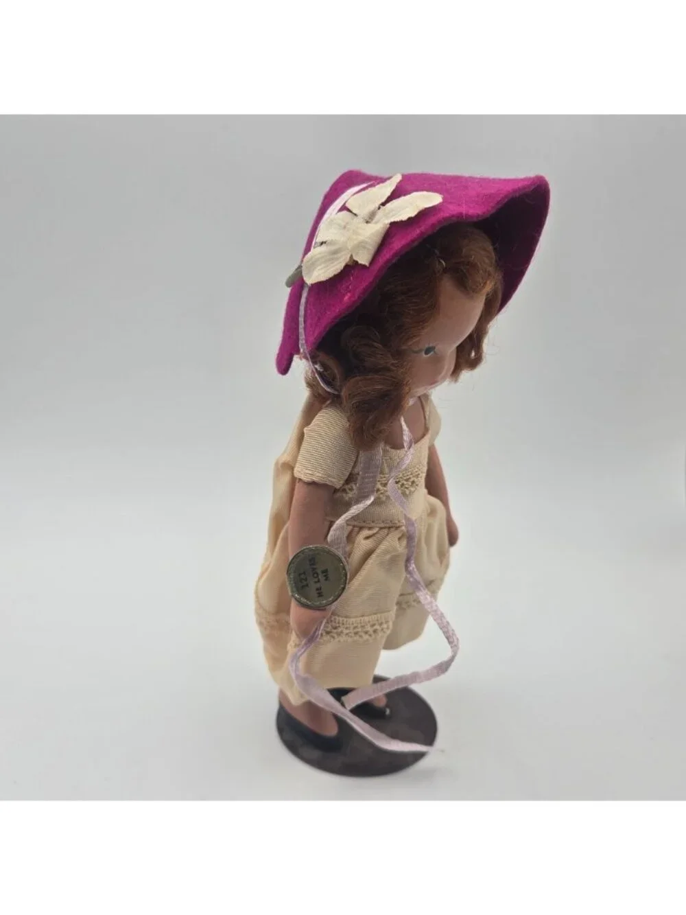 Antique Nancy Ann Story Book Doll He Loves Me 121 With Stand Bisque